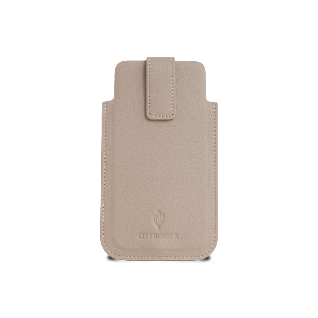 Eine beige Handyhülle von City Border, die Bastei, für umfassenden Schutz des Smartphones. Handyhülle Universal.