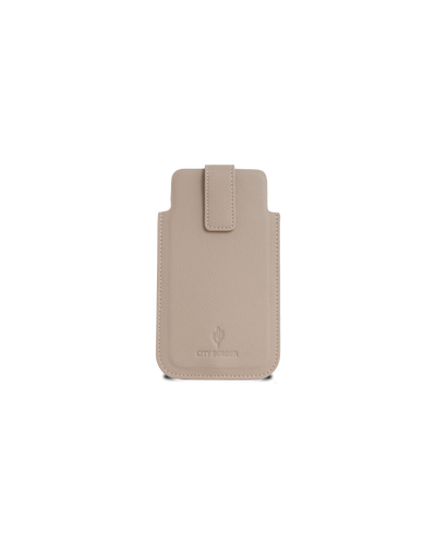 Eine beige Handyhülle von City Border, die Bastei, für umfassenden Schutz des Smartphones. Handyhülle Universal.