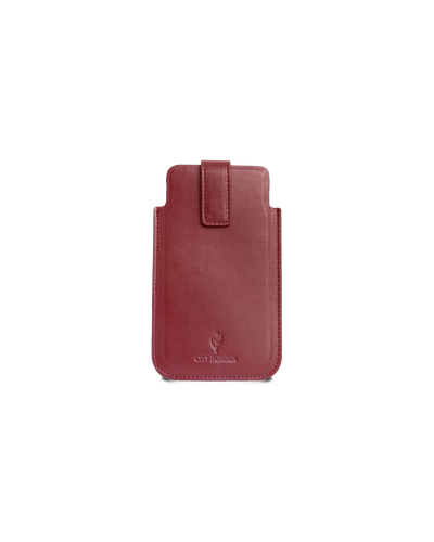 Die rote Bastei Handyhülle von City Border hebt sich vor einem schlichten Hintergrund hervor und bietet eine stilvolle Smartphone-Lösung. Handyhülle Universal.