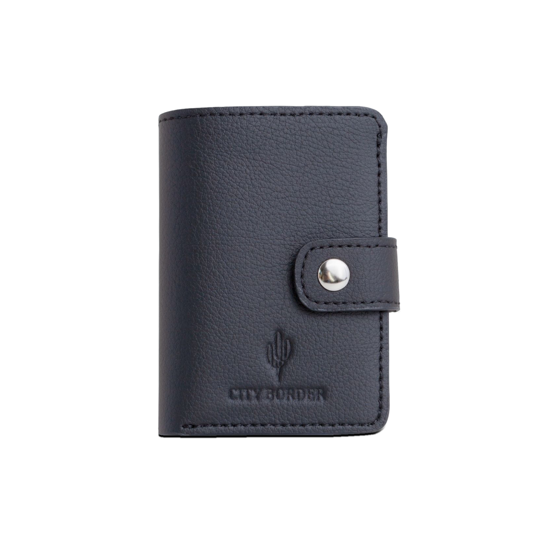 Der schwarze Cardholder mit Scheinfach Kaktusleder von City Border ist stilvoll und kompakt, ideal für unterwegs.
