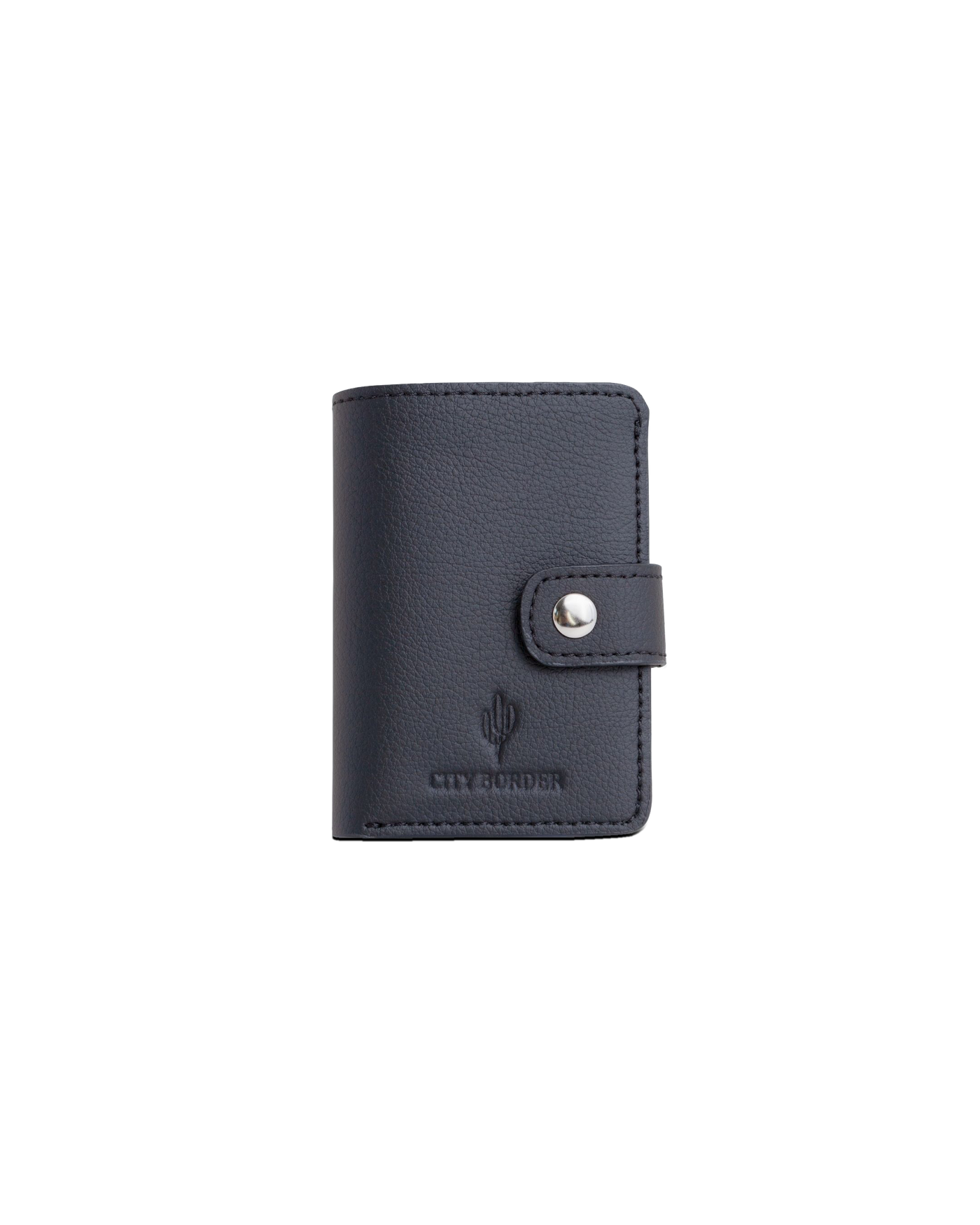 Der schwarze Cardholder mit Scheinfach Kaktusleder von City Border ist stilvoll und kompakt, ideal für unterwegs.