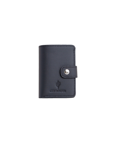 Der schwarze Cardholder mit Scheinfach Kaktusleder von City Border ist stilvoll und kompakt, ideal für unterwegs.