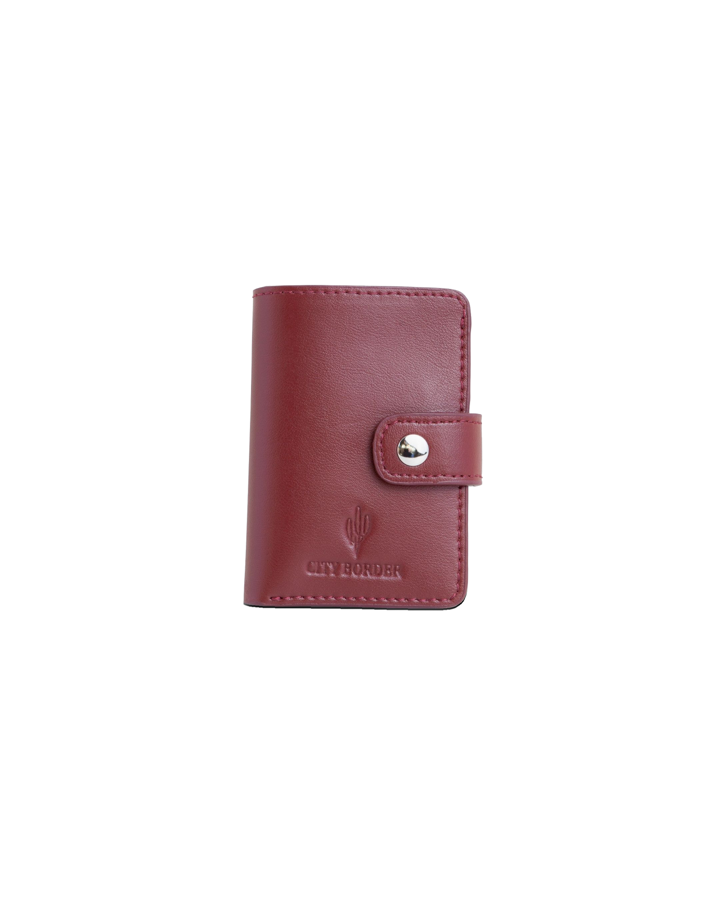Der rote Cardholder mit Scheinfach Kaktusleder von City Border neben dem schwarzen Cardholder, beide vereinen Stil und Funktionalität.