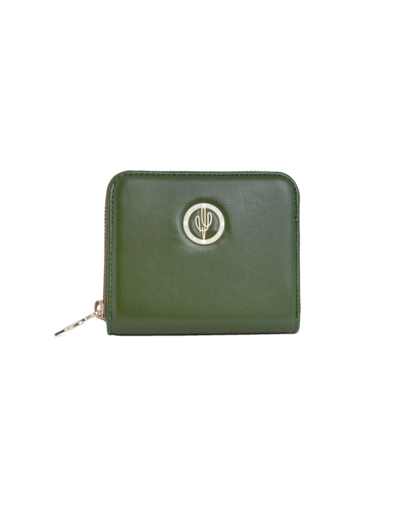 Elegantes Oya Portemonnaie in Grün aus 
Desserto Kaktusleder von City Border, ideal für jede Handtasche.