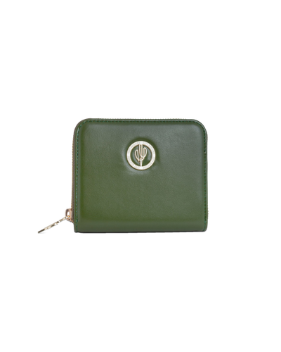 Elegantes Oya Portemonnaie in Grün aus 
Desserto Kaktusleder von City Border, ideal für jede Handtasche.