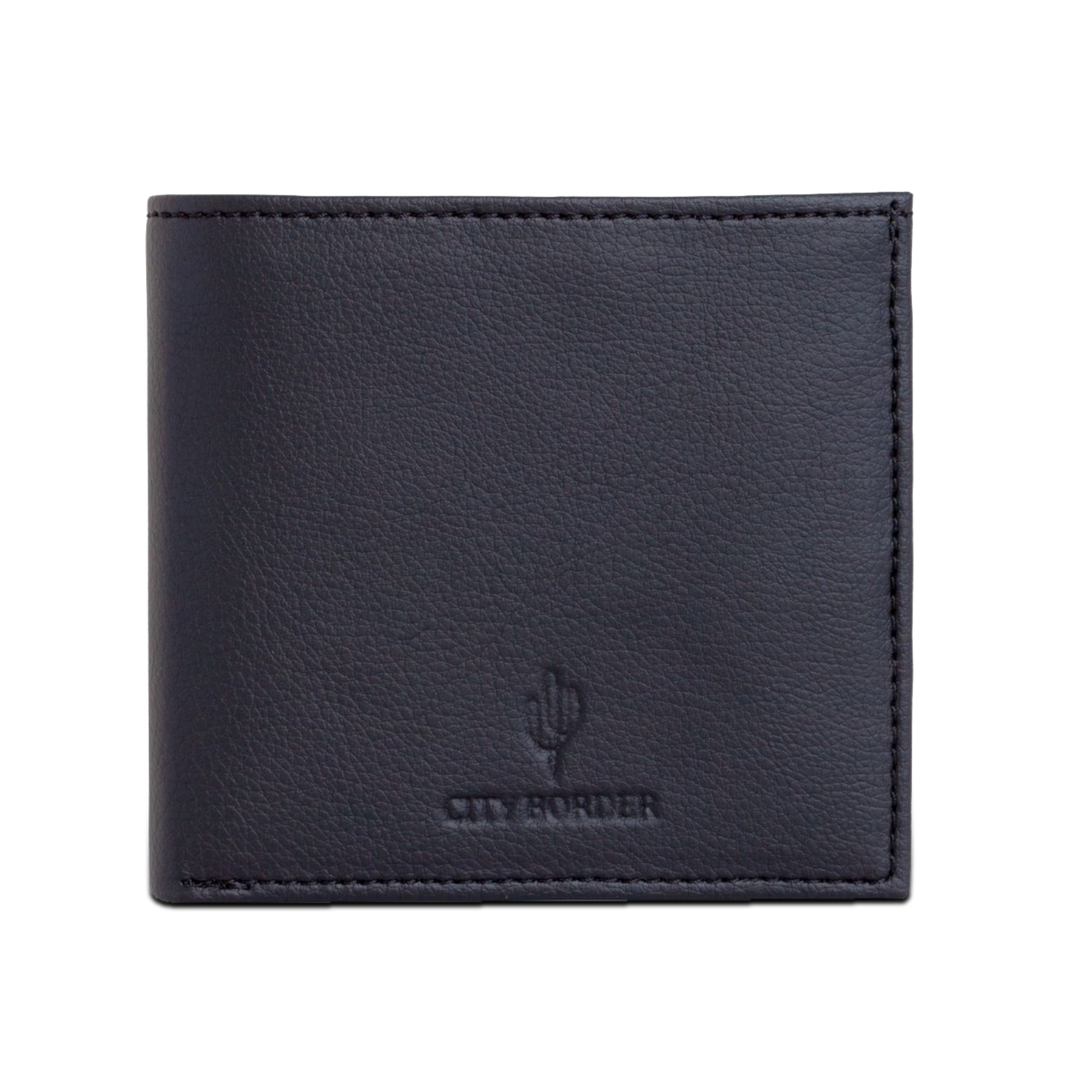 Schwarzes Portemonnaie Canyon aus Kaktusleder von City Border, minimalistisches Design.