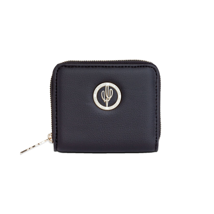 Stylisches PortemonnaieMinami  aus Kaktusleder von City Border - Das elegante schwarze Portemonnaie aus Kaktusleder von Desserto ist ideal für jedes Outfit.