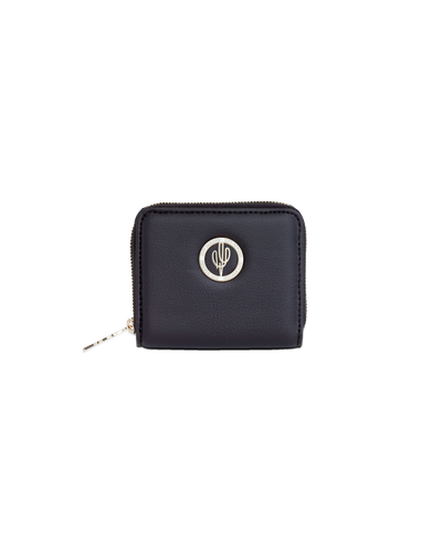 Stylisches PortemonnaieMinami  aus Kaktusleder von City Border - Das elegante schwarze Portemonnaie aus Kaktusleder von Desserto ist ideal für jedes Outfit.